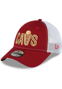 New Era Cleveland Cavaliers Partial Logo Trucker 9FORTY Adjustable Hat - Red