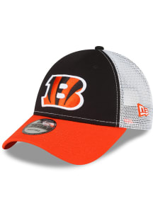 New Era Cincinnati Bengals 940 TRUCKER CINBEN BLK ORG WHT B LOGO Adjustable Hat - Black