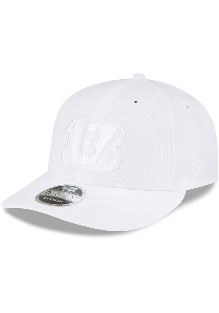 New Era Cincinnati Bengals White LP950 de CINBEN White Tonal B Logo Snapback Hat, White, POLYESTER, Size ADJ, Rally House