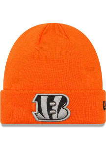 New Era Cincinnati Bengals Orange KNIT CUFF CINBEN ORANGE B LOGO Mens Knit Hat