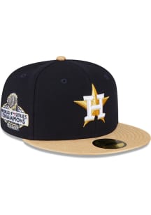 New Era Houston Astros Mens Navy Blue 2023 Gold Collection 59FIFTY Fitted Hat