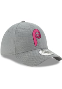 New Era Philadelphia Phillies Mens Grey Retro Diamond Era 39THIRTY Flex Hat