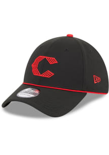 New Era Cincinnati Reds Mens Black 2023 MLB CITY CONNECT 39THIRTY Flex Hat
