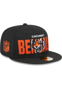 New Era Cincinnati Bengals Mens Black 2023 NFL Draft 59FIFTY Fitted Hat