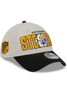 New Era Pittsburgh Steelers Mens Ivory 2023 NFL Draft 39THIRTY Flex Hat