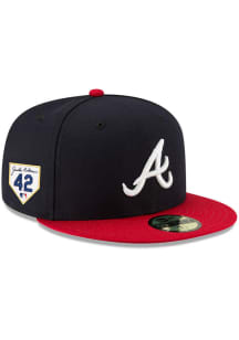New Era Atlanta Braves Mens Navy Blue 2023 Jackie Robinson Day 59FIFTY Fitted Hat