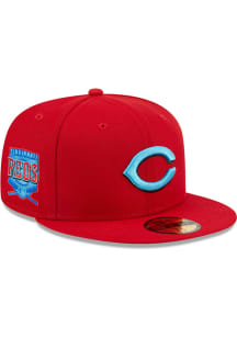 New Era Cincinnati Reds Mens Red 2023 Fathers Day 59FIFTY Fitted Hat