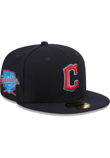 New Era Cleveland Guardians Mens Navy Blue 2023 Fathers Day 59FIFTY Fitted Hat