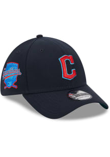 New Era Cleveland Guardians Mens Navy Blue 2023 Fathers Day 39THIRTY Flex Hat
