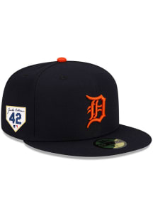 New Era Detroit Tigers Mens Navy Blue 2023 Jackie Robinson Day 59FIFTY Fitted Hat