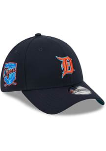 New Era Detroit Tigers Mens Navy Blue 2023 Fathers Day 39THIRTY Flex Hat
