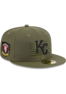 New Era Kansas City Royals Mens Olive 2023 Armed Forces Day 59FIFTY Fitted Hat