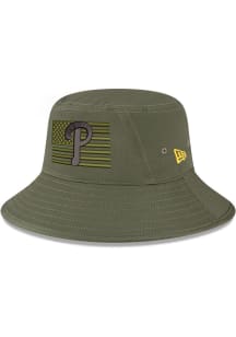 New Era Philadelphia Phillies Olive 2023 Armed Forces Day Mens Bucket Hat