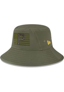 New Era Pittsburgh Pirates Olive 2023 Armed Forces Day Mens Bucket Hat
