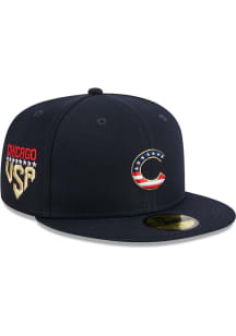 New Era Chicago Cubs Mens Navy Blue 2023 4th of July 59FIFTY Fitted Hat