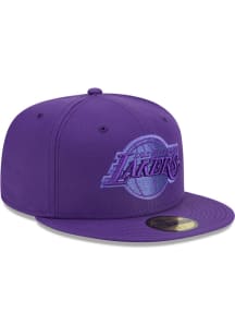 New Era Los Angeles Lakers Mens Purple Monocamo 59FIFTY Fitted Hat