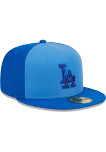 New Era Los Angeles Dodgers Mens Blue Tri Tone Team 59FIFTY Fitted Hat