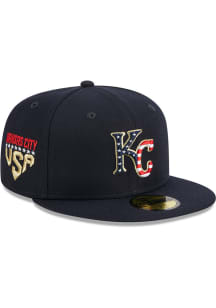 New Era Kansas City Royals Mens Navy Blue 2023 4th of July 59FIFTY Fitted Hat