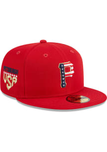 New Era Pittsburgh Pirates Mens Red 2023 4th of July 59FIFTY Fitted Hat
