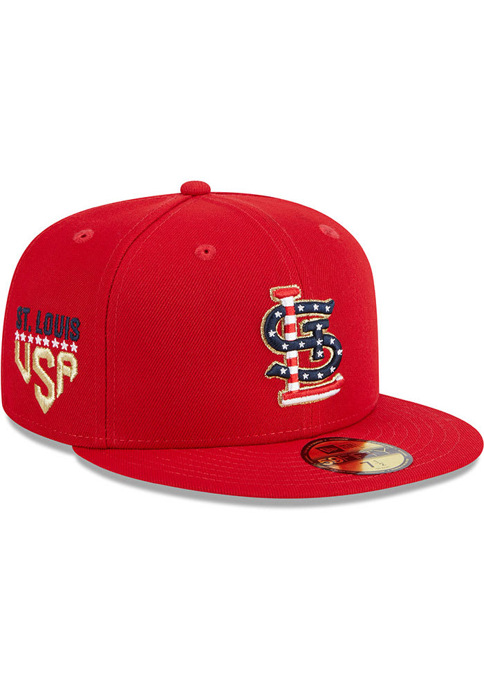 New Era St Louis Cardinals Red 2023 4th of July 59FIFTY Fitted Hat, Red, POLYESTER, Size 7 5/8, Rally House