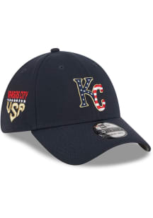 New Era Kansas City Royals Mens Navy Blue 2023 4th of July 39THIRTY Flex Hat