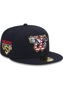 New Era Wichita Wind Surge Mens Navy Blue 2023 4th of July 59FIFTY Fitted Hat