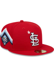 New Era St Louis Cardinals Mens Red 2023 All-Star Game Workout 59FIFTY Fitted Hat