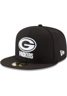 New Era Green Bay Packers Mens Black Basic 59FIFTY Fitted Hat