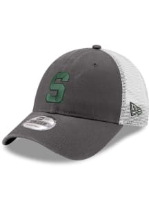 New Era Grey Michigan State Spartans Trucker 9FORTY S Logo Adjustable Hat