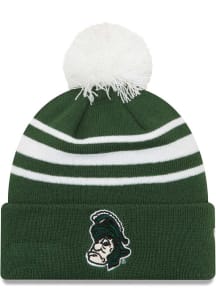 New Era Michigan State Spartans Green Cuff Pom Mens Knit Hat