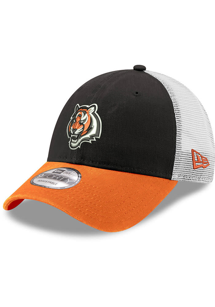 New Era Cincinnati Bengals Trucker 9FORTY Classic Adjustable Hat - Black