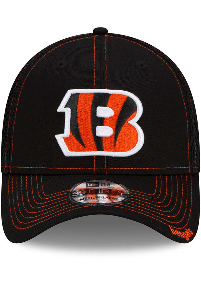 New Era Cincinnati Bengals Mens Black Team Neo 39THIRTY Flex Hat