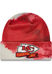 New Era Kansas City Chiefs Red 2022 Player Sideline Ink Dye Mens Knit Hat