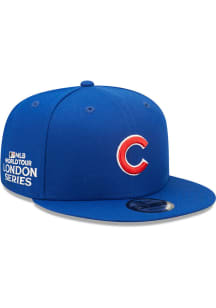 New Era Chicago Cubs Blue 2023 London Series Side Wordmark 9FIFTY Mens Snapback Hat