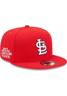 New Era St Louis Cardinals Red 2023 London Series Side Wordmark 9FIFTY Mens Snapback Hat