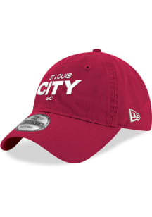 New Era St Louis City SC White Wordmark 9TWENTY Adjustable Hat - Red