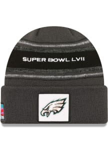 New Era Philadelphia Eagles Grey Super Bowl LVII Opening Night Mens Knit Hat
