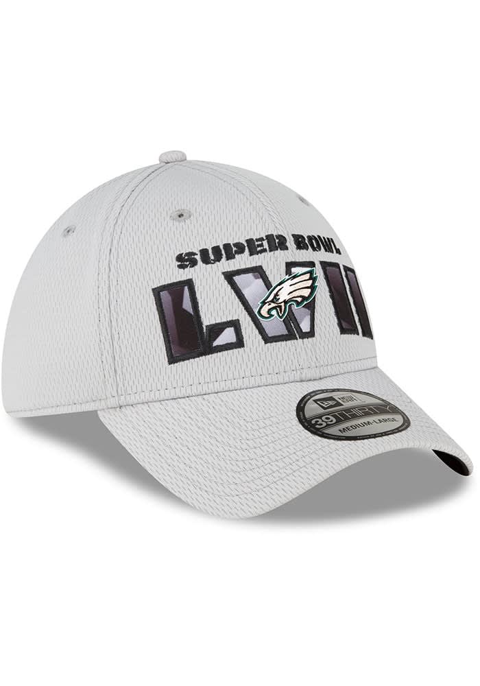 Men's New Era Black Philadelphia Eagles Super Bowl LVII Side Patch 39THIRTY  Flex Hat