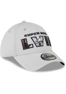 New Era Philadelphia Eagles Mens Grey Super Bowl LVII Participant Flex Hat