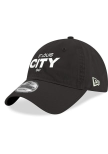 New Era St Louis City SC White Wordmark 9TWENTY Adjustable Hat - Black