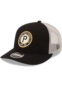 New Era Pittsburgh Pirates Enzyme Wash 2T Patch Trucker LP9FIFTY Adjustable Hat - Black