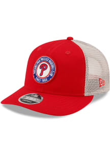 New Era Philadelphia Phillies Enzyme Wash 2T Patch Trucker LP9FIFTY Adjustable Hat - Red