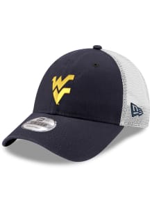 New Era West Virginia Mountaineers Trucker 9FORTY Adjustable Hat - Navy Blue