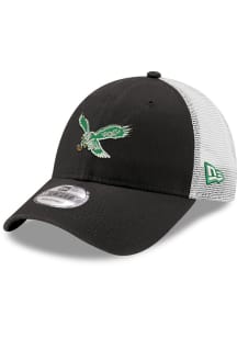 New Era Philadelphia Eagles Trucker 9FORTY Adjustable Hat - Black