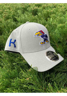 New Era Kansas Jayhawks Stretch Snap 9FORTY Adjustable Hat - Grey