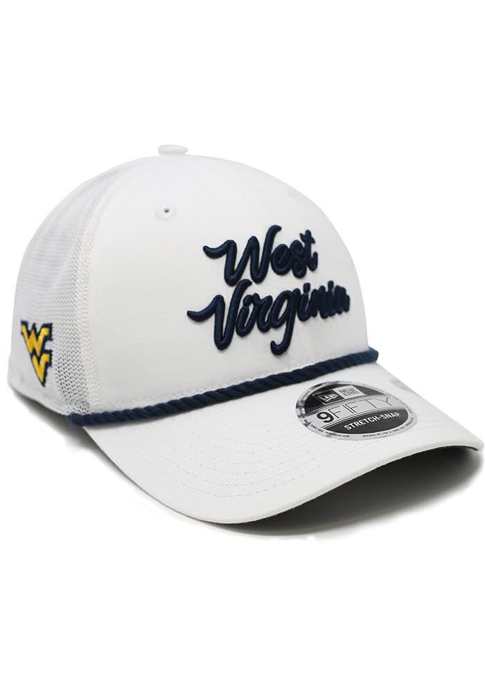 West Virginia Mountaineers New Era WHITE Rope Stretch Snap