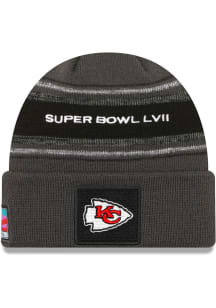 New Era Kansas City Chiefs Graphite 2022 Super Bowl LVII Opening Night Mens Knit Hat