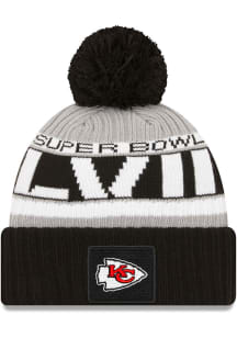 New Era Kansas City Chiefs Black 2022 Super Bowl LVII Participant Mens Knit Hat