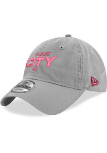 New Era St Louis City SC Red Wordmark 9TWENTY Adjustable Hat - Grey