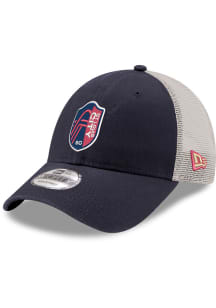 New Era St Louis City SC Primary Crest Stone Mesh Trucker 9FORTY Adjustable Hat - Navy Blue